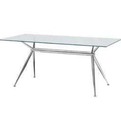 Midj Brioso ® Table en verre design avec pieds en X métalliques><noscript><img width=