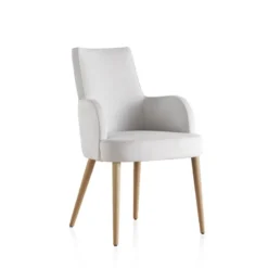 Lujosa Brisa Bridge Fauteuil confortable en tissu et pieds bois><noscript><img width=