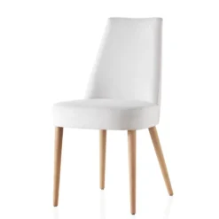 Lujosa Brisa Chaise confortable en tissu pieds bois><noscript><img width=