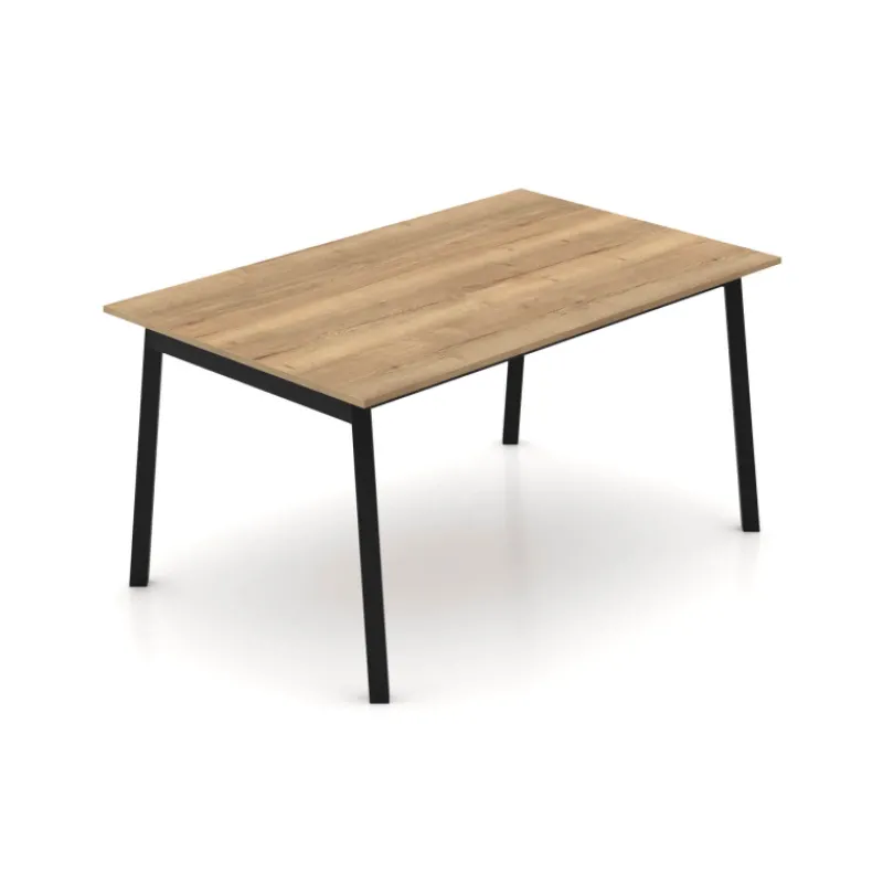 Perfecta Bérénice Table extensible en mélaminé chêne naturel avec pieds en métal noir> Table De Salle à Manger