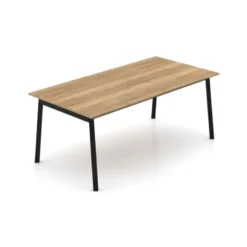 Perfecta Bérénice Table extensible en mélaminé chêne naturel avec pieds en métal noir><noscript><img width=