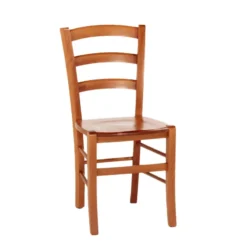 Brocéliande Chaise de cuisine rustique en bois massif avec assise bois><noscript><img width=