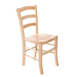 Brocéliande Chaise de cuisine rustique en bois massif avec assise bois><noscript><img width=