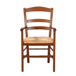 Brocéliande Fauteuil en bois rustique et paille> Chaise De Cuisine|Chaise De Salle à Manger