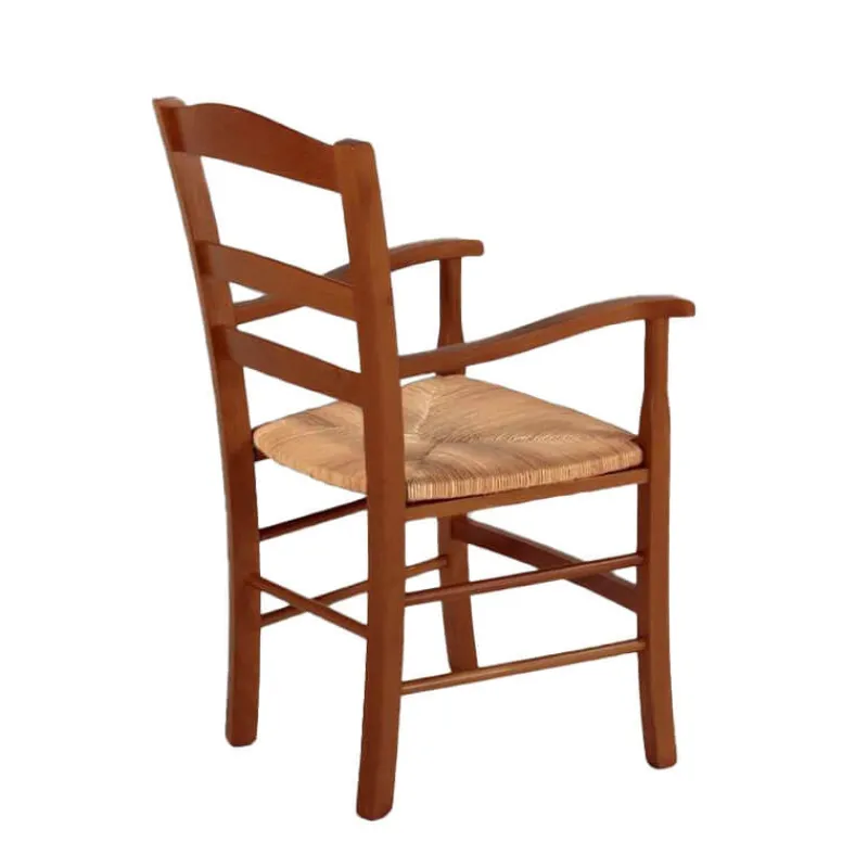 Brocéliande Fauteuil en bois rustique et paille> Chaise De Cuisine|Chaise De Salle à Manger