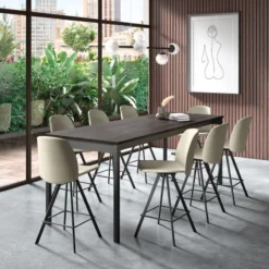 Perfecta Cabrio Table snack rectangulaire extensible en stratifié fabriquée en Belgique> Table De Salle à Manger