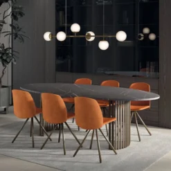 Perfecta Canvas Grande table design ovale avec pieds ajourés> Table De Salle à Manger