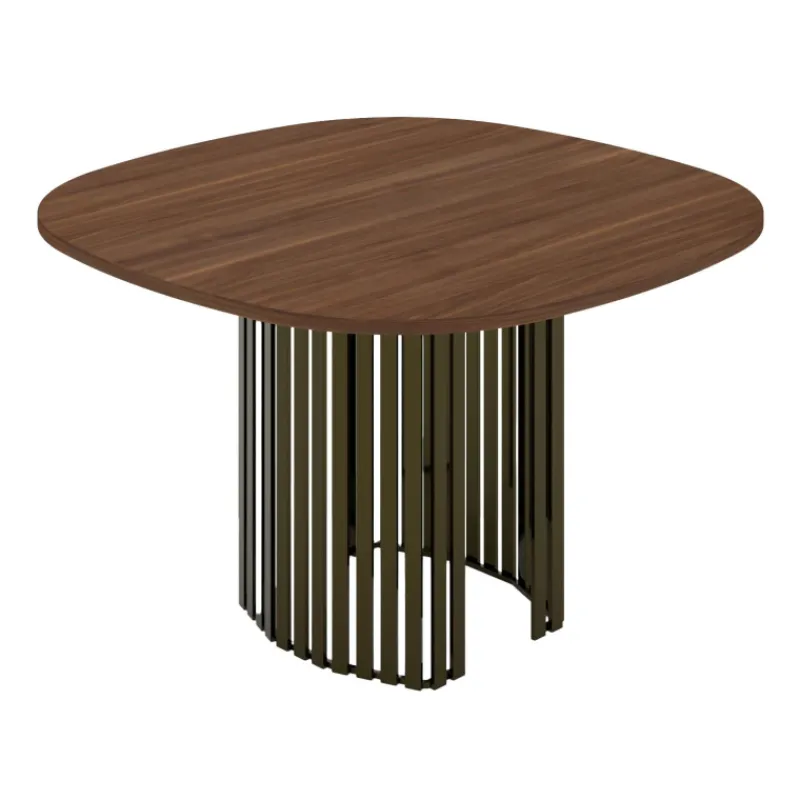 Perfecta Canvas Table design carrée avec bords arrondis et pied central ajouré> Table De Cuisine|Table De Salle à Manger