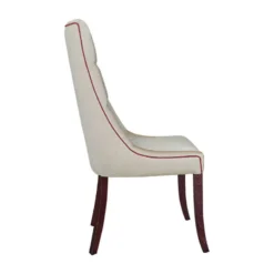 Lujosa Carol Chaise matelassée en tissu pieds bois> Chaise De Salle à Manger|Chaise Salon