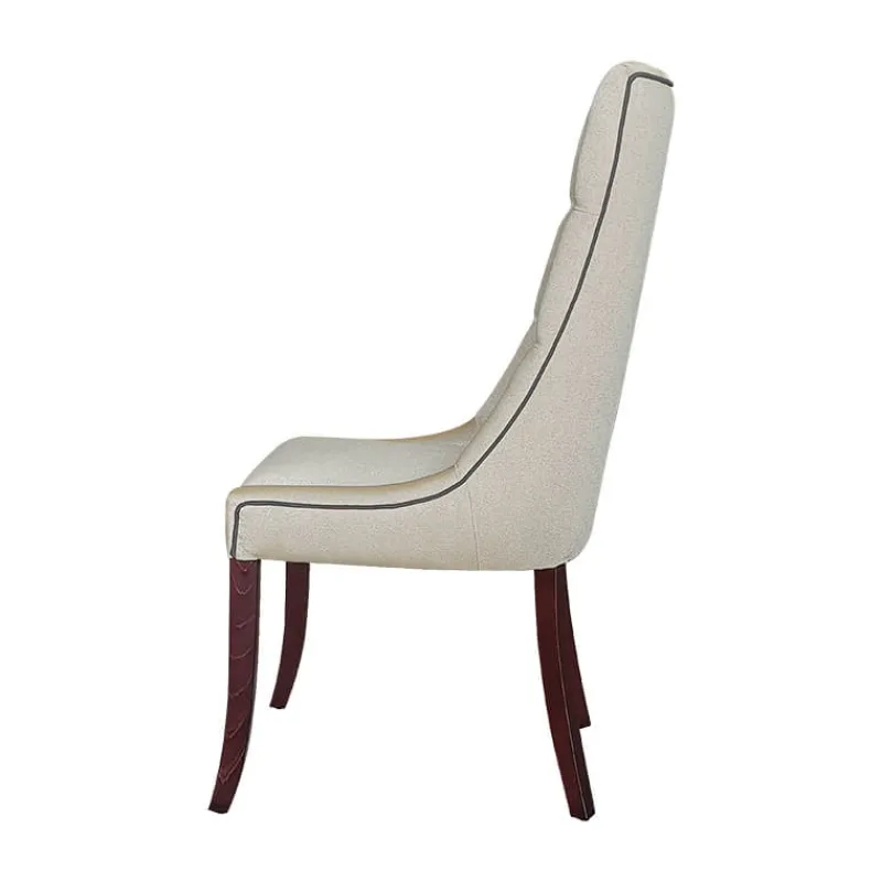Lujosa Carol Chaise matelassée en tissu pieds bois> Chaise De Salle à Manger|Chaise Salon