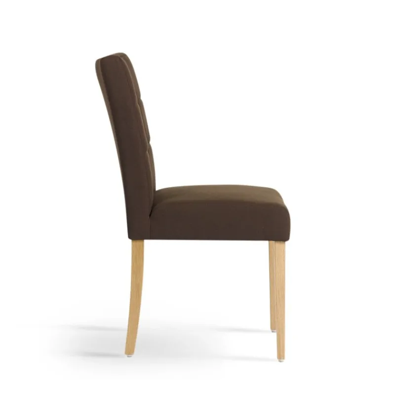 Mobitec Carré Chaise ® en tissu et pieds en bois dossier piqué> Chaise De Salle à Manger|Chaise Salon