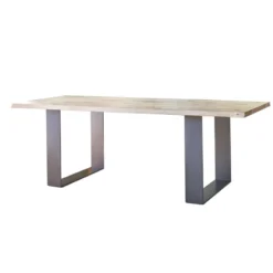Corom export Carte Table rectangulaire industrielle extensible en chêne massif pieds traineau> Table De Salle à Manger
