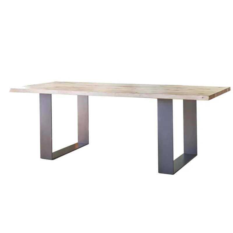 Corom export Carte Table rectangulaire industrielle extensible en chêne massif pieds traineau> Table De Salle à Manger