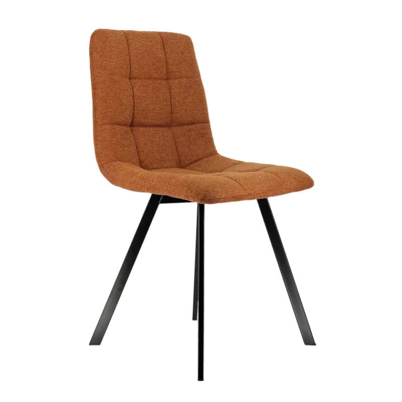 CarviChaise moderne matelassée en tissu avec pied en métal> Chaise Salon|Chaise Pour Chambre