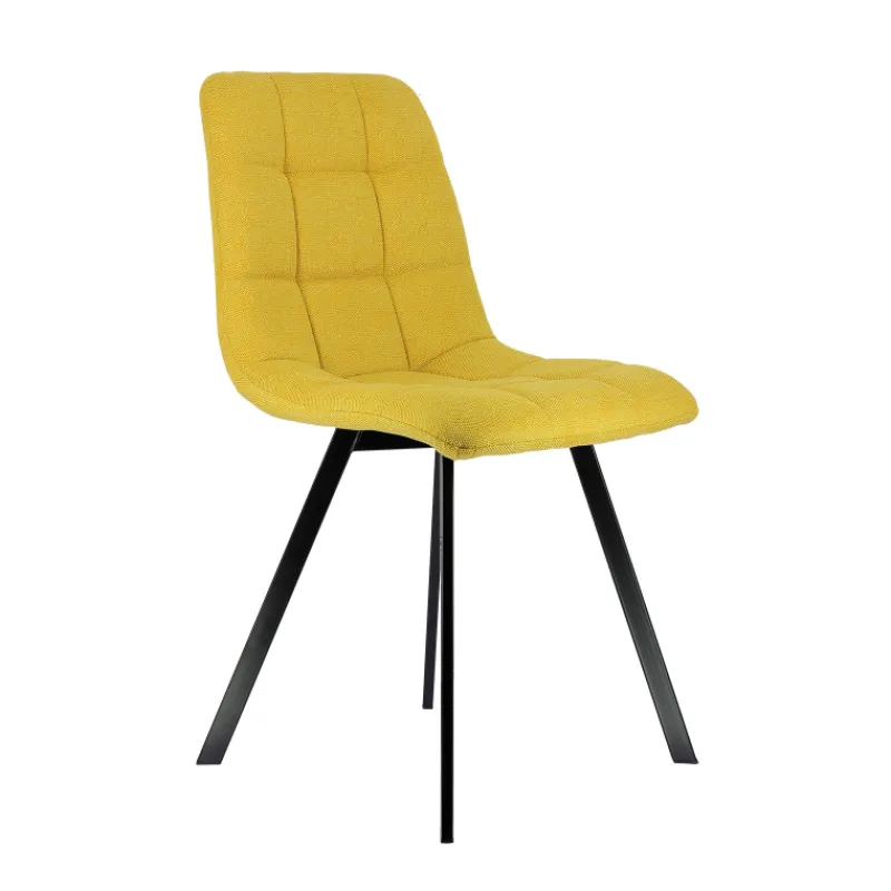 CarviChaise moderne matelassée en tissu avec pied en métal> Chaise Salon|Chaise Pour Chambre