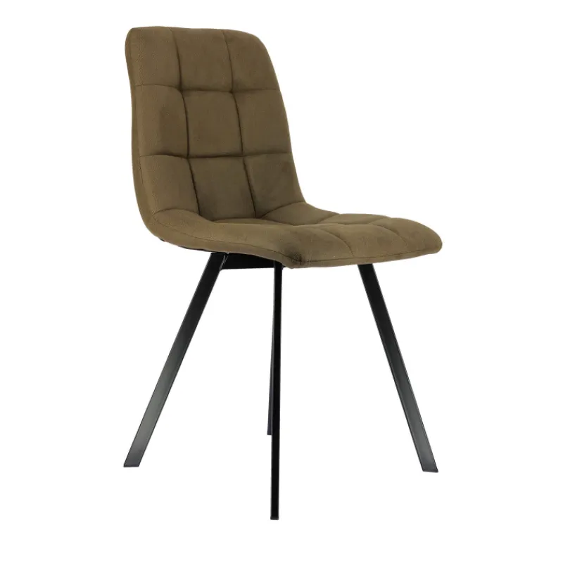 CarviChaise moderne matelassée en tissu avec pied en métal> Chaise Salon|Chaise Pour Chambre