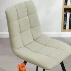 CarviChaise moderne matelassée en tissu avec pied en métal><noscript><img width=