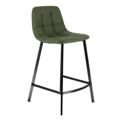 CarviTabouret matelassé hauteur snack en tissu><noscript><img width=