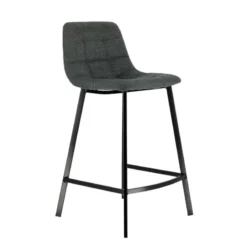 CarviTabouret matelassé hauteur snack en tissu><noscript><img width=