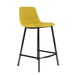 CarviTabouret matelassé hauteur snack en tissu><noscript><img width=