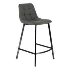 CarviTabouret matelassé hauteur snack en tissu><noscript><img width=