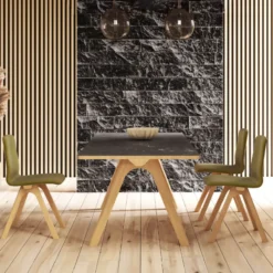 Dasras Chevron Table de designer en céramique et bois> Table De Salle à Manger