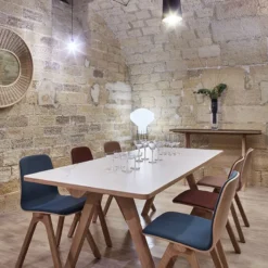Dasras Chevron Table de designer en céramique et bois><noscript><img width=