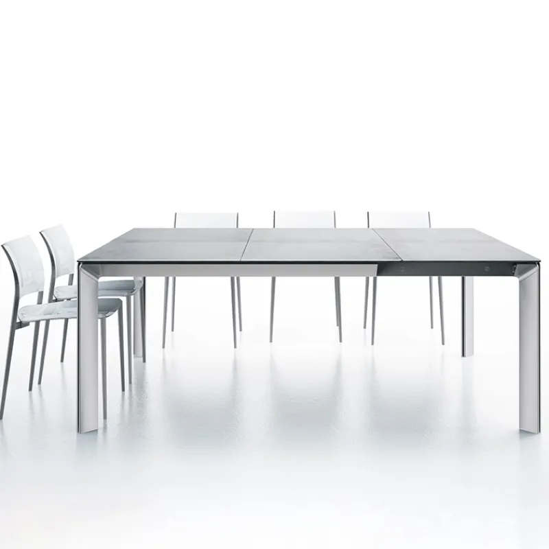 Dexo Class Table carrée en céramique extensible fabriquée en Italie> Table De Salle à Manger