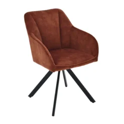 ClaudieFauteuil cosy pivotant en tissu avec pieds en métal><noscript><img width=