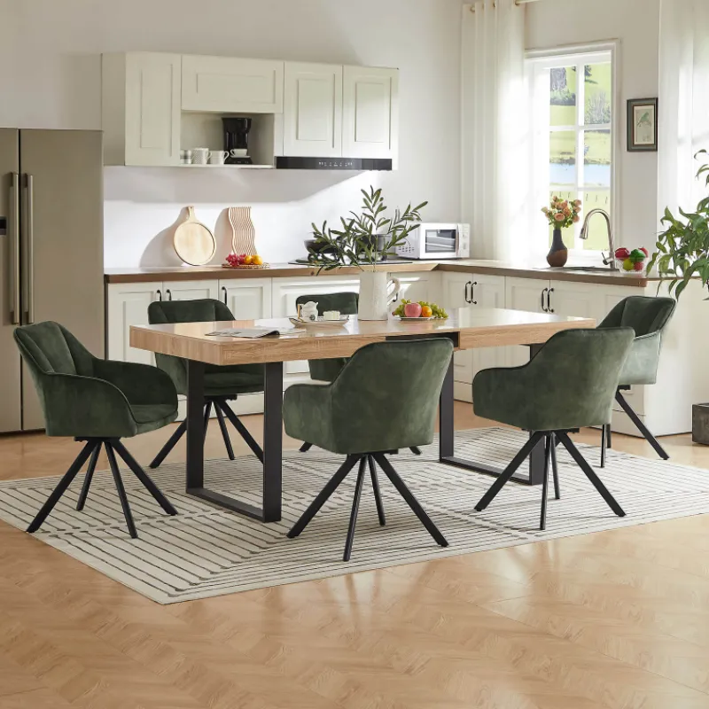 ClaudieFauteuil cosy pivotant en tissu avec pieds en métal> Chaise De Salle à Manger|Chaise De Bureau