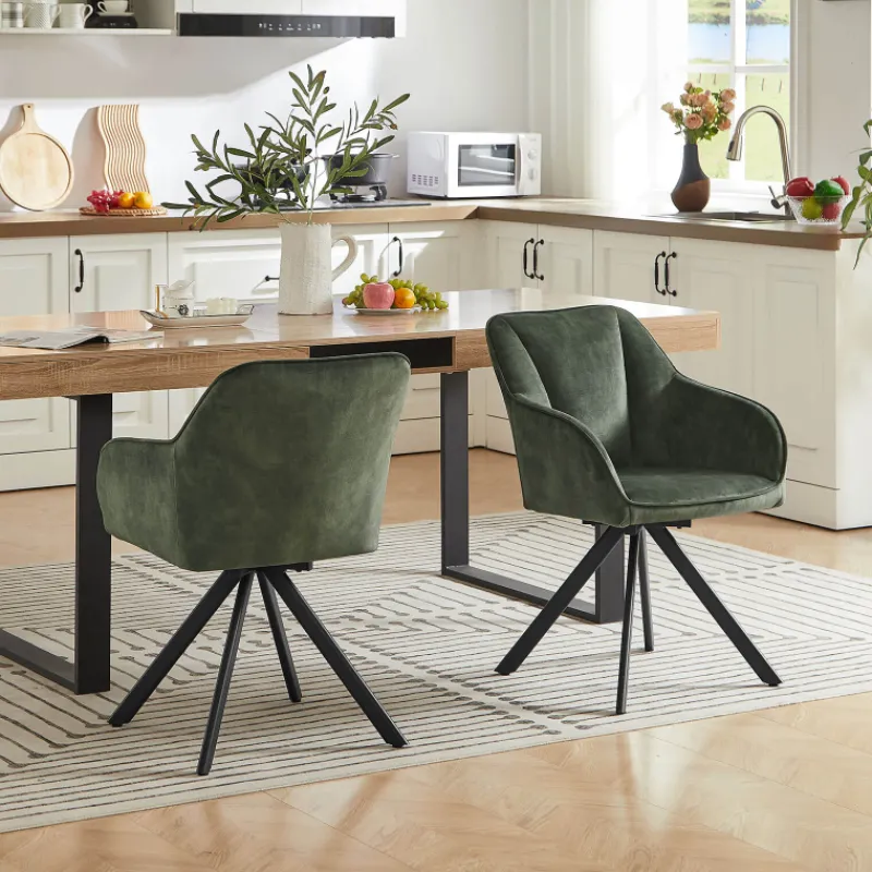 ClaudieFauteuil cosy pivotant en tissu avec pieds en métal> Chaise De Salle à Manger|Chaise De Bureau