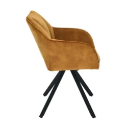 ClaudieFauteuil cosy pivotant en tissu avec pieds en métal><noscript><img width=