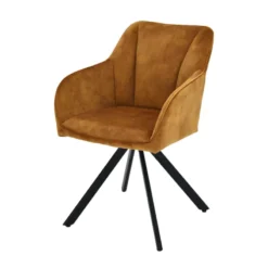 ClaudieFauteuil cosy pivotant en tissu avec pieds en métal><noscript><img width=