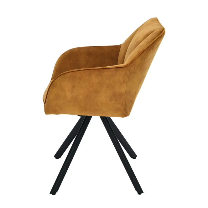 ClaudieFauteuil cosy pivotant en tissu avec pieds en métal> Chaise De Salle à Manger|Chaise De Bureau