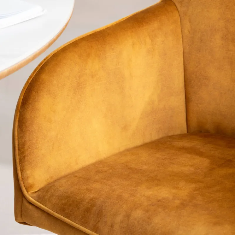 ClaudieFauteuil cosy pivotant en tissu avec pieds en métal> Chaise De Salle à Manger|Chaise De Bureau