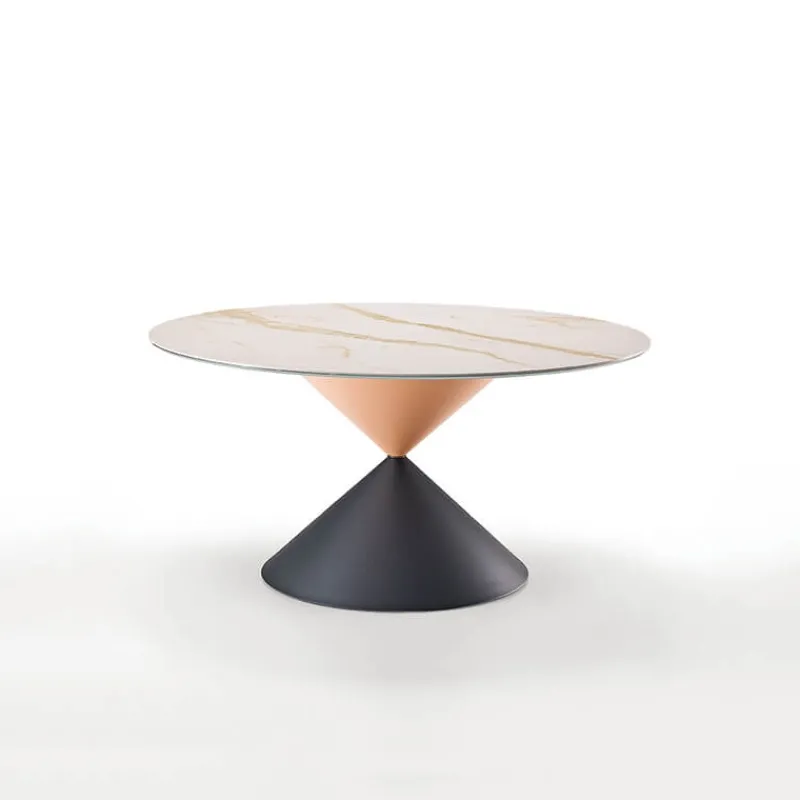 Midj Clessidra ® Table ronde design plateau céramique pied central sablier> Table De Salle à Manger