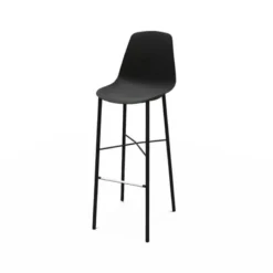 Perfecta Cloe Tabouret de bar belge moderne avec coque en polypropylène et pieds en métal><noscript><img width=