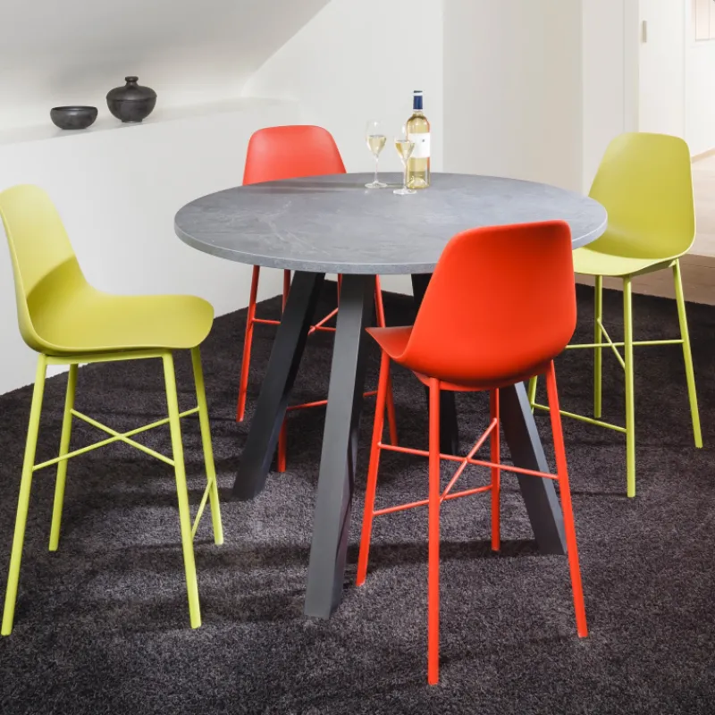 Perfecta Cloe Tabouret snack moderne en polypropylène et métal> Tabouret Snack (assise +/- 65 Cm)|Tabouret De Bar (assise +/- 80 Cm)
