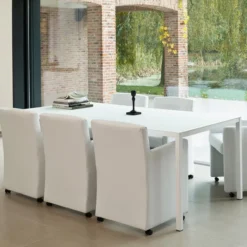 Perfecta Cobra Table rectangulaire plateau stratifié et pieds en métal><noscript><img width=