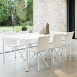 Perfecta Cobra Table rectangulaire plateau stratifié et pieds en métal><noscript><img width=