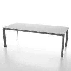 Dexo Cocoon Table rectangulaire extensible en verre trempé et pieds en métal fabriquée en Italie> Table De Salle à Manger