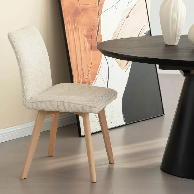 ColineChaise rembourrée en tissu avec pieds en bois> Chaise De Salle à Manger|Chaise Salon