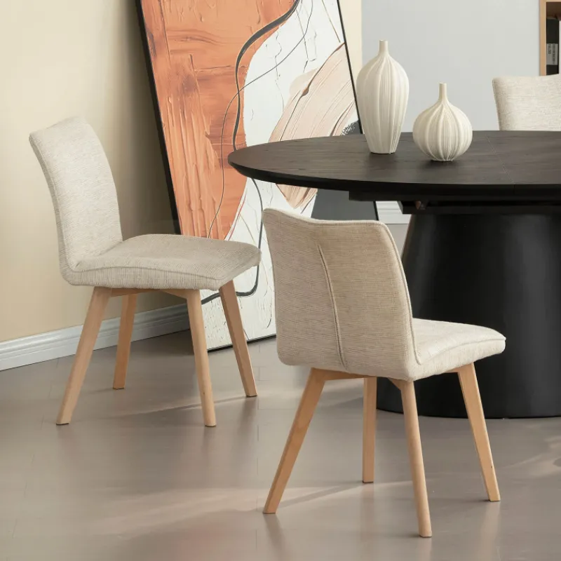 ColineChaise rembourrée en tissu avec pieds en bois> Chaise De Salle à Manger|Chaise Salon