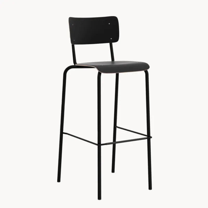 Perfecta College Tabouret de bar avec dossier style vintage> Tabouret De Bar (assise +/- 80 Cm)