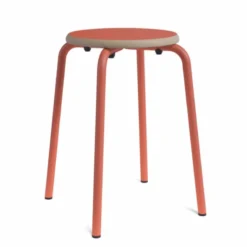 Perfecta Collège Tabouret bas vintage en métal et bois><noscript><img width=