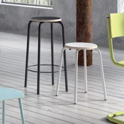 Perfecta Collège Tabouret snack vintage sans dossier bois et métal> Tabouret Snack (assise +/- 65 Cm)|Tabouret De Bar (assise +/- 80 Cm)