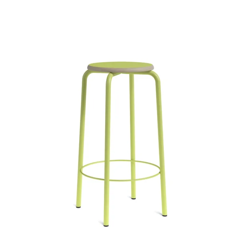 Perfecta Collège Tabouret snack vintage sans dossier bois et métal> Tabouret Snack (assise +/- 65 Cm)|Tabouret De Bar (assise +/- 80 Cm)