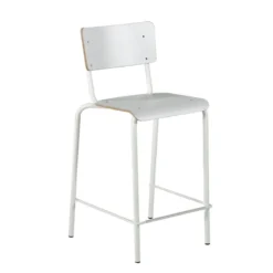 Perfecta Collège Tabouret snack vintage avec dossier en bois et métal> Tabouret Snack (assise +/- 65 Cm)|Tabouret De Bar (assise +/- 80 Cm)