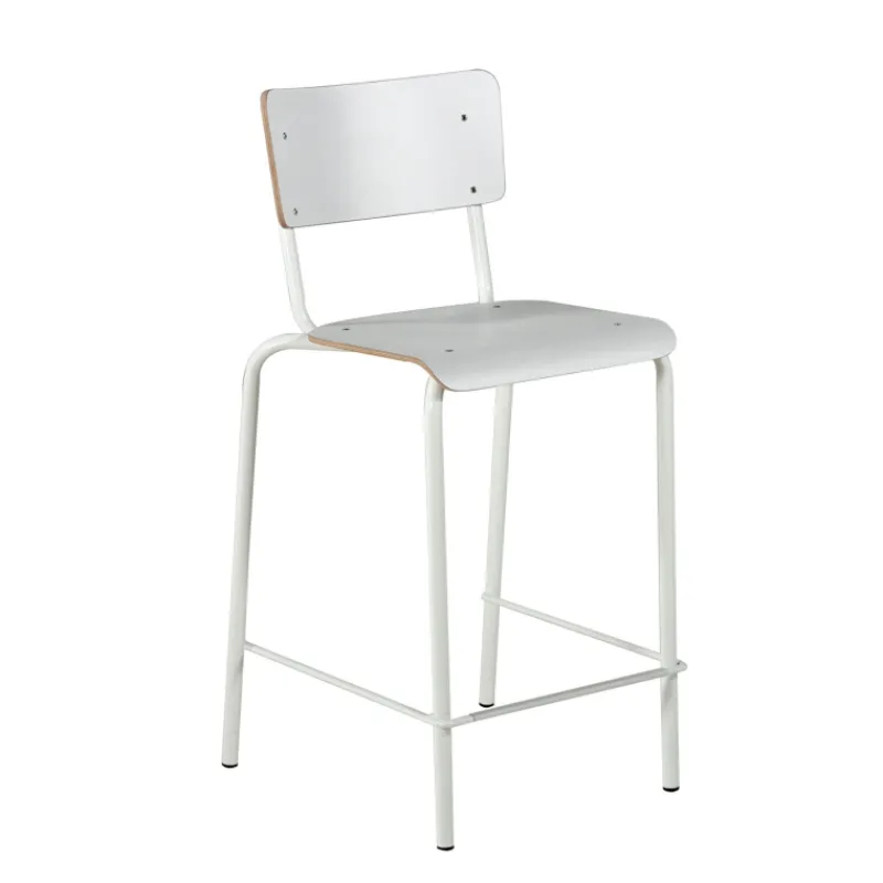 Perfecta Collège Tabouret snack vintage avec dossier en bois et métal> Tabouret Snack (assise +/- 65 Cm)|Tabouret De Bar (assise +/- 80 Cm)