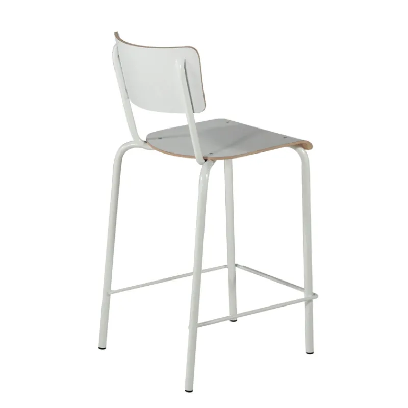 Perfecta Collège Tabouret snack vintage avec dossier en bois et métal> Tabouret Snack (assise +/- 65 Cm)|Tabouret De Bar (assise +/- 80 Cm)